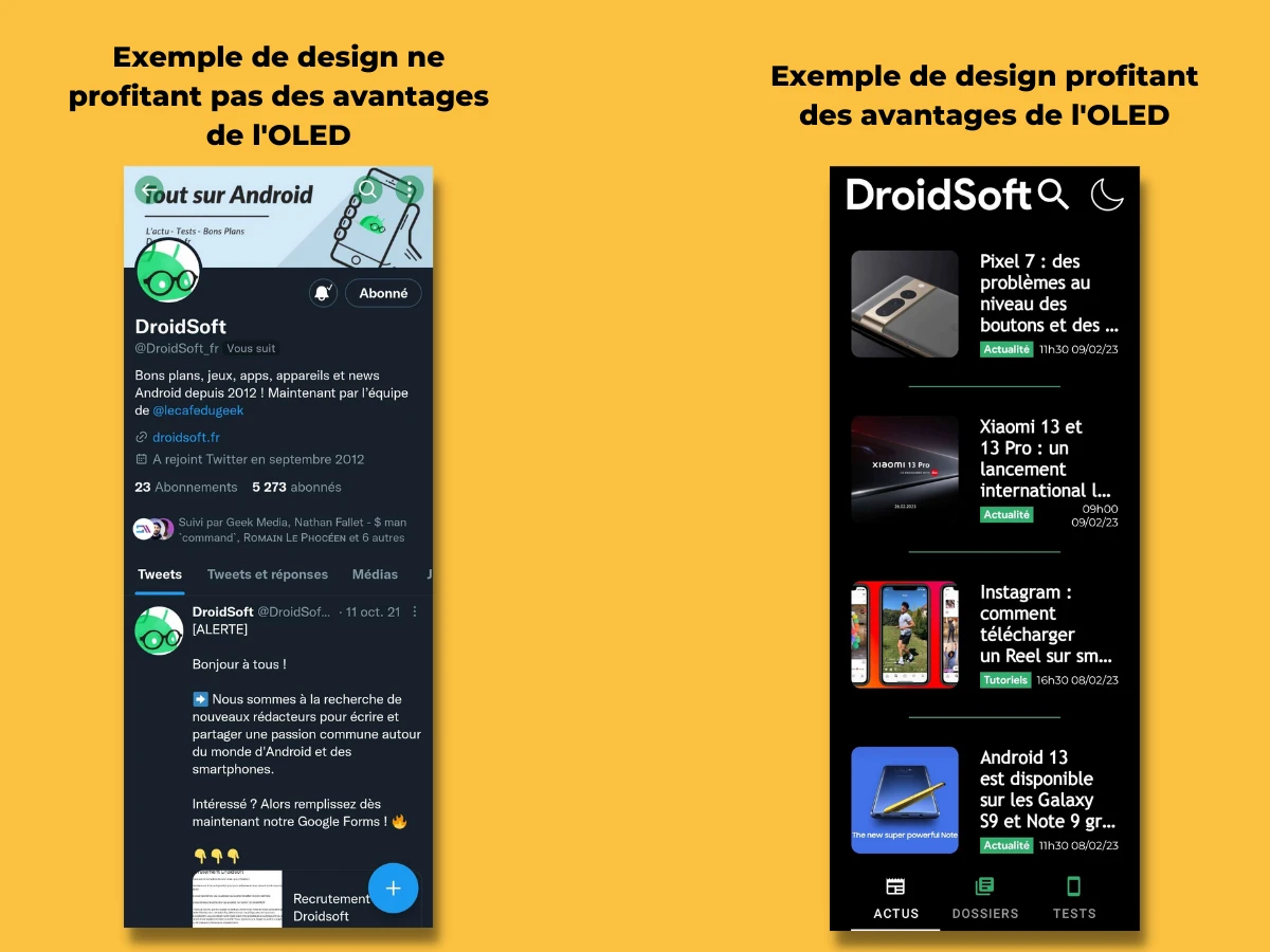 Oled design vs Not Oled design